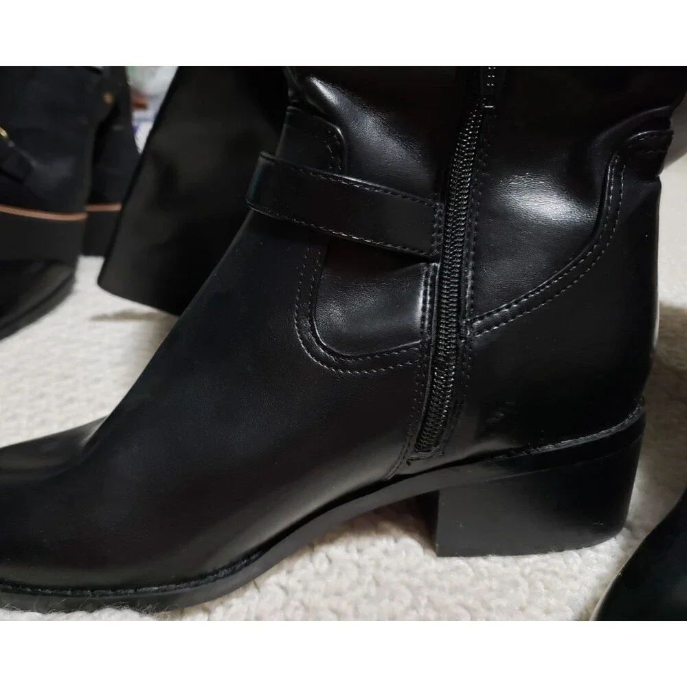 New DV Dolce Vita Women's Elyse Over-The-Knee Buckle Block Heel Boot Sz 8